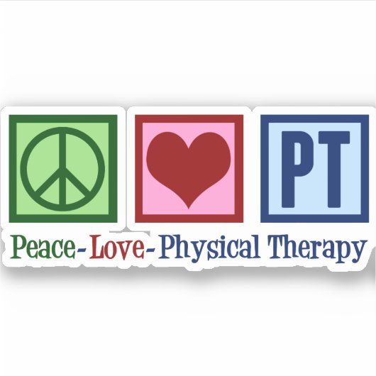 Peace Love Physical Therapy PT Sticker (Voorkant)