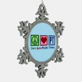 Peace Love Physical Therapy Tin Sneeuwvlok Ornament (Links)
