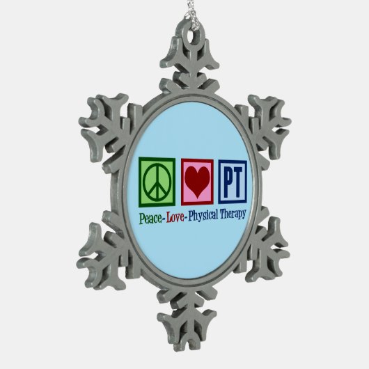 Peace Love Physical Therapy Tin Sneeuwvlok Ornament (Links)