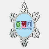 Peace Love Physical Therapy Tin Sneeuwvlok Ornament (Rechts)