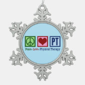 Peace Love Physical Therapy Tin Sneeuwvlok Ornament (Voorkant)