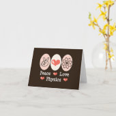 Peace Love Physics Blank Note Kaart (Gele Bloem)