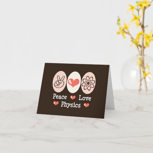 Peace Love Physics Blank Note Kaart (Gele Bloem)