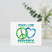 Peace Love PHYSICS Briefkaart (Staand voorkant)