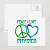 Peace Love PHYSICS Briefkaart (Voorkant / Achterkant)