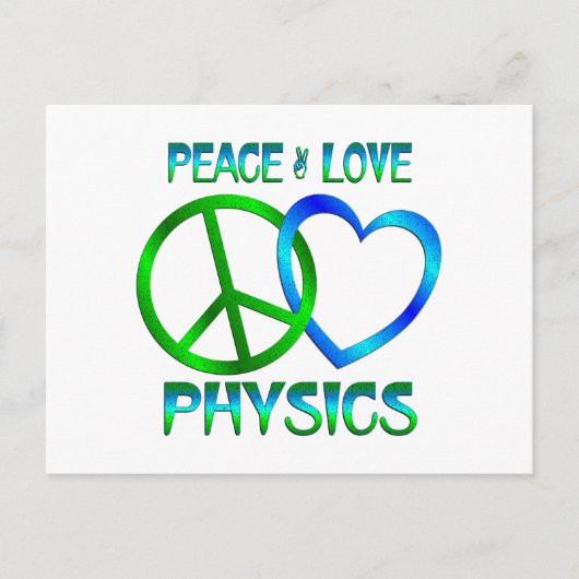 Peace Love PHYSICS Briefkaart (Voorkant)