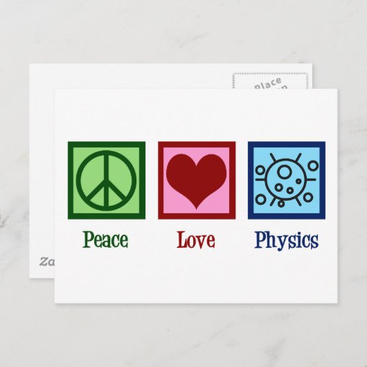 Peace Love Physics Briefkaart (Voorkant / Achterkant)