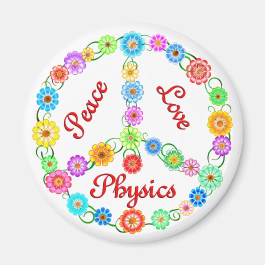 Peace Love Physics Magneet (Voorkant)