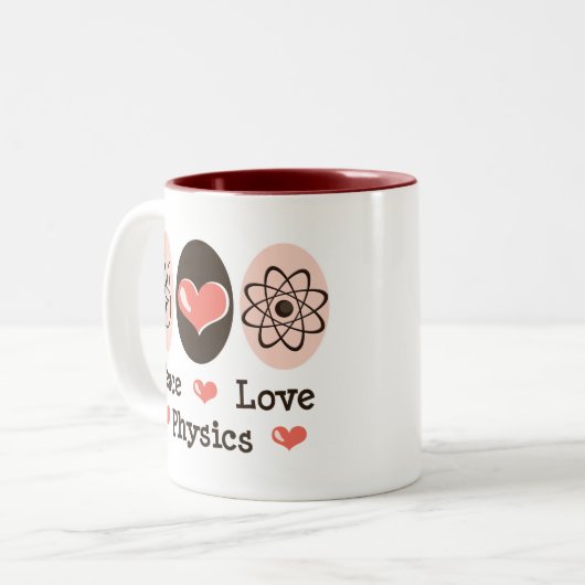 Peace Love Physics Mok (Voorkant links)