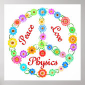 Peace Love Physics Poster (Voorkant)
