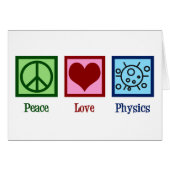 Peace Love Physics Professor Card (Voorkant Horizontaal)
