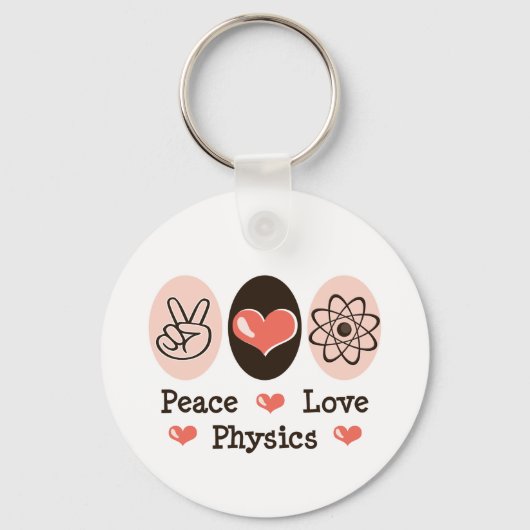 Peace Love Physics Sleutelhanger (Voorkant)