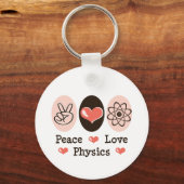 Peace Love Physics Sleutelhanger (Voorkant)