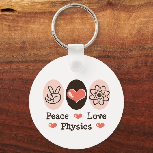 Peace Love Physics Sleutelhanger (Voorkant)