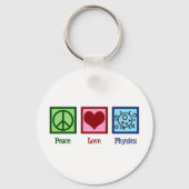 Peace Love Physics Sleutelhanger (Voorkant)