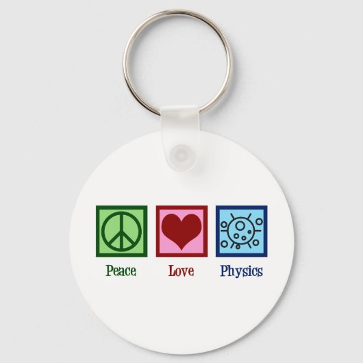 Peace Love Physics Sleutelhanger (Voorkant)