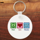 Peace Love Physics Sleutelhanger (Voorkant)