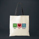 Peace Love Physics Tote Bag<br><div class="desc">Peace Love Physics design voor een natuurkundige die van wetenschap houdt. Een schattig geschenk voor een natuurkundeleraar of professor.</div>