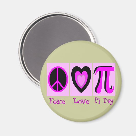Peace Love Pi Day PINK Gifts Magneet (Voorkant / Achterkant)