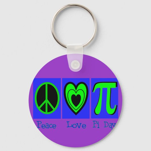 Peace Love Pi Day Sleutelhanger (Voorkant)