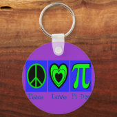 Peace Love Pi Day Sleutelhanger (Voorkant)