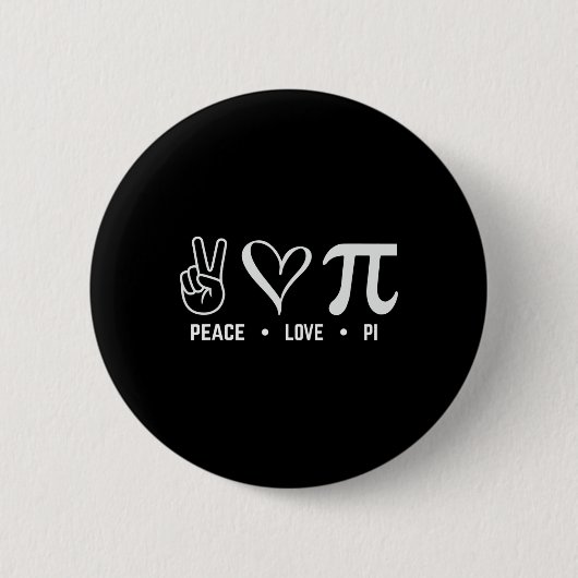 Peace Love Pi Day Wiskunde Lover Ronde Button 5,7 Cm (Voorkant)