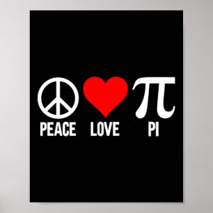 Peace Love Pi Happy Pi Day 3.14 Wiskunde Lover Pi  Poster