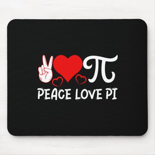 Peace Love Pi I Pi Symbol I Pi Muismat (Voorkant)
