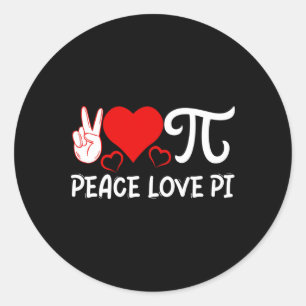 Peace Love Pi I Pi Symbol I Pi Ronde Sticker