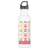 Peace Love Pi Wiskunde BPA Free Waterfles (Voorkant)