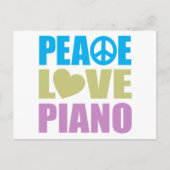 Peace Love Piano Briefkaart (Voorkant)