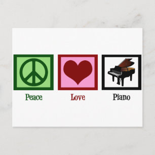 Peace Love Piano Briefkaart