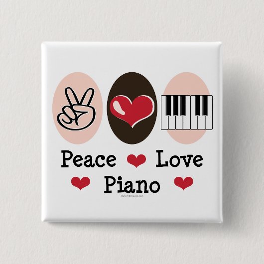 Peace Love Piano Button (Voorkant)