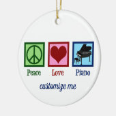 Peace Love Piano Custom Pianist Christmas Keramisch Ornament (Links)