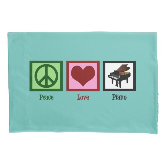 Peace Love Piano Kussensloop (Voorkant)