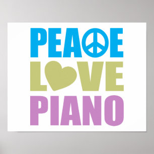 Peace Love Piano Poster