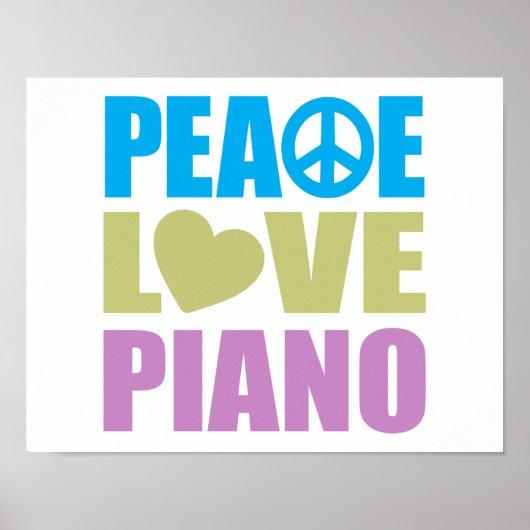 Peace Love Piano Poster (Voorkant)