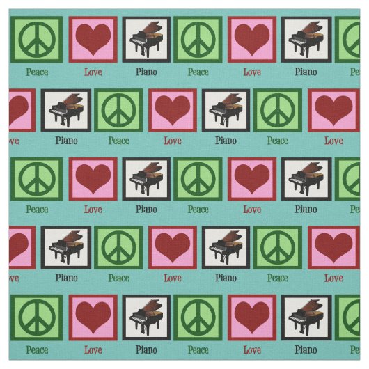 Peace Love Piano Stof (Swatch)