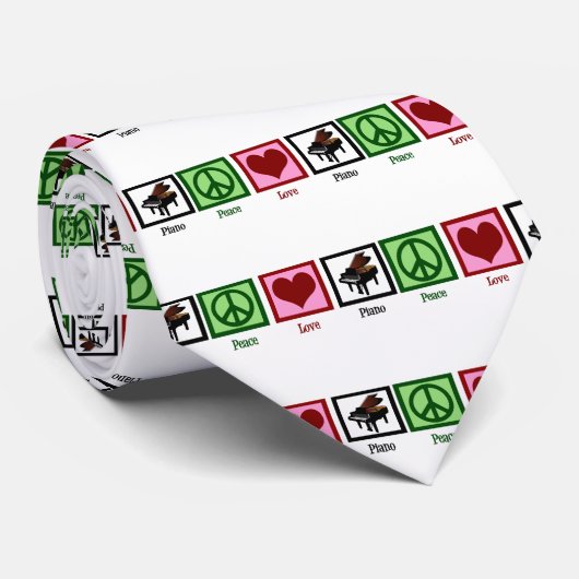 Peace Love Piano Stropdas (Opgerold)