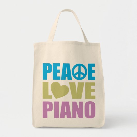 Peace Love Piano Tote Bag (Voorkant)