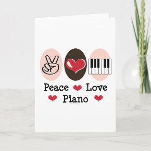 Peace Love Piano Wenskaart Kaart