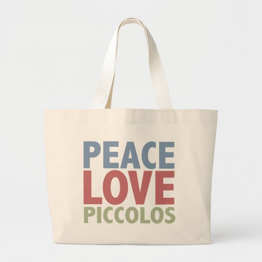 Peace Love Piccolos Grote Tote Bag (Voorkant)
