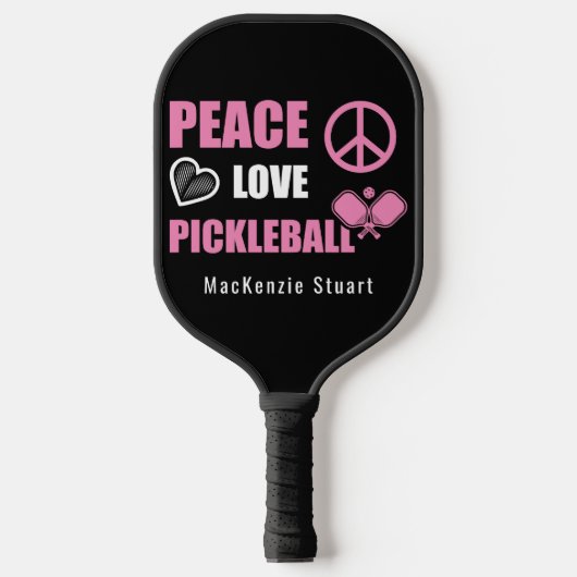 Peace Love Pickle Ball Fun Gezegde Naam Pickleball Paddle (Voorkant)