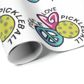 Peace Love Pickleball Cadeaupapier (Rol Hoek)