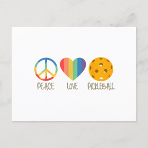 Peace Love Pickleball Feestdagenkaart