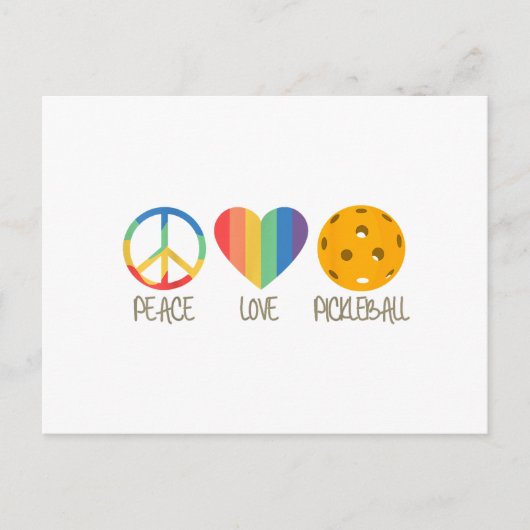Peace Love Pickleball Feestdagenkaart (Voorkant)