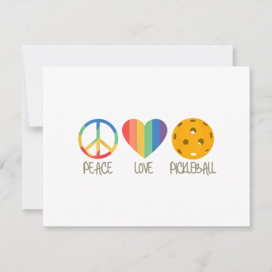 Peace Love Pickleball Feestdagenkaart (Voorkant)