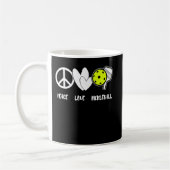 Peace Love Pickleball Funny Pickleball Paddle Koffiemok (Links)