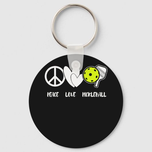 Peace Love Pickleball Funny Pickleball Paddle Sleutelhanger (Voorkant)