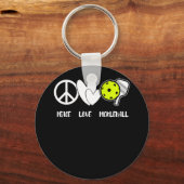 Peace Love Pickleball Funny Pickleball Paddle Sleutelhanger (Voorkant)
